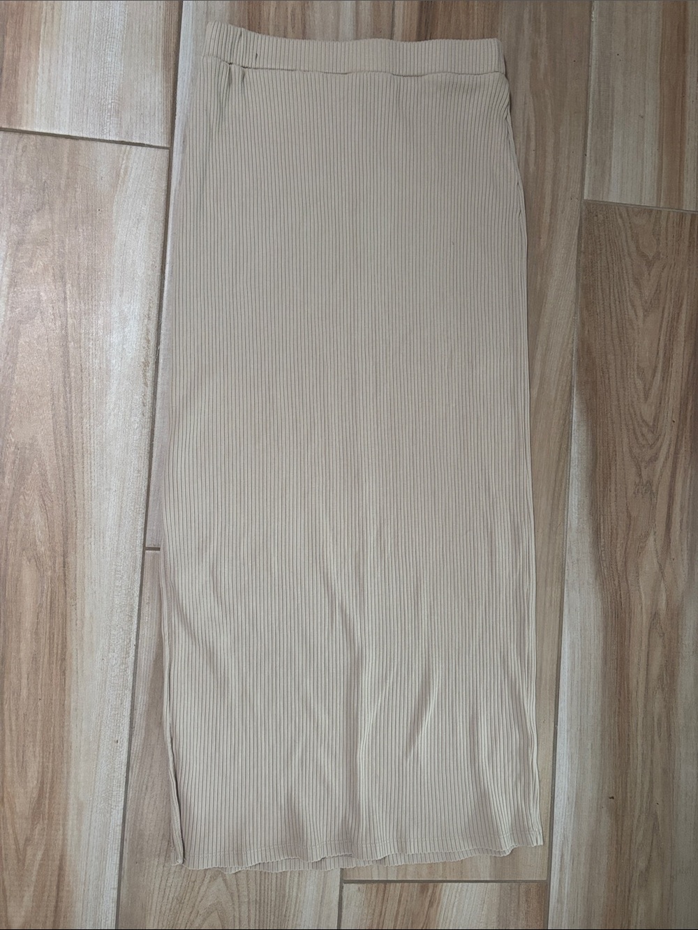 Old Navy Beige Ribbed Midi Skirt